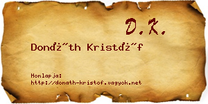 Donáth Kristóf névjegykártya